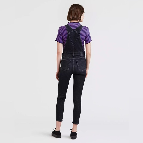 Levi's Skinny Denim Overalls Size 32 Grey Black - Picture 15 of 16